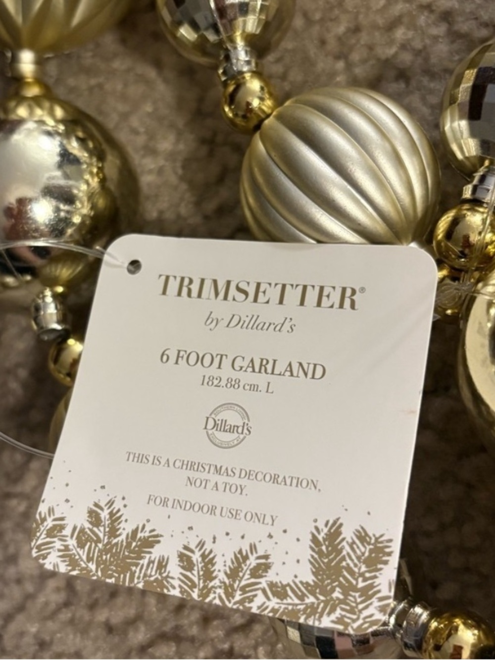 NWT -TRIMSETTER Set of 2 Ornament Garlands 6ft Each Red Gold Silver Christmas - Picture 7 of 11